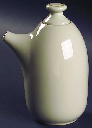 Taupe Stripe Creamer & Lid