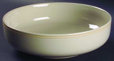 Taupe Stripe 10" Round Vegetable Bowl