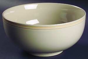 Taupe Stripe 8" Round Vegetable Bowl