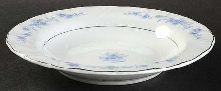 Blue Rose Rim Soup Bowl