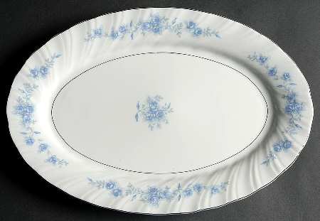 Blue Rose 14" Oval Serving Platter