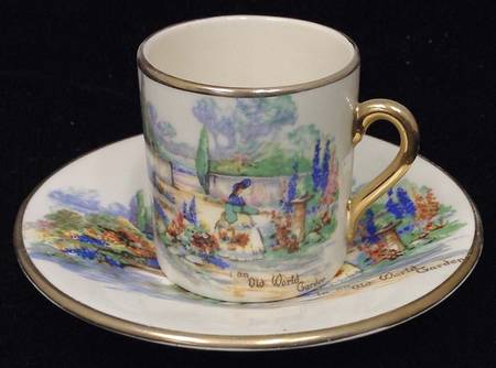 In An Old World Garden Flat Demitasse Cup & Saucer Set