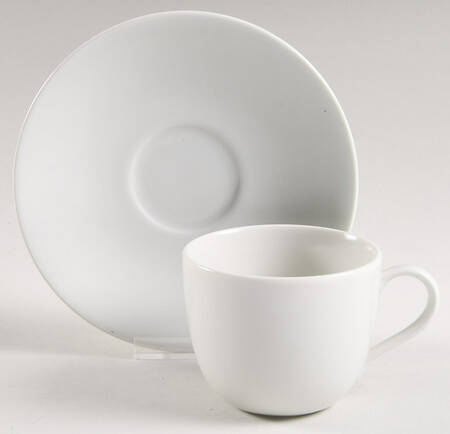 Frost White (Round) Flat Cup & Saucer Set