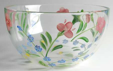Flower Blossom Collection Large Glassware Salad Bowl