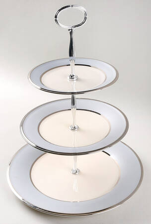 Blue Frost 13 7/8"-14 1/4" 3-Tiered Serving Tray(DP,SP,BB) HC
