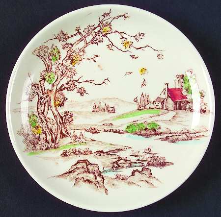 New England Autumn Bread & Butter Plate