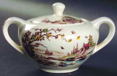 New England Autumn Sugar Bowl & Lid