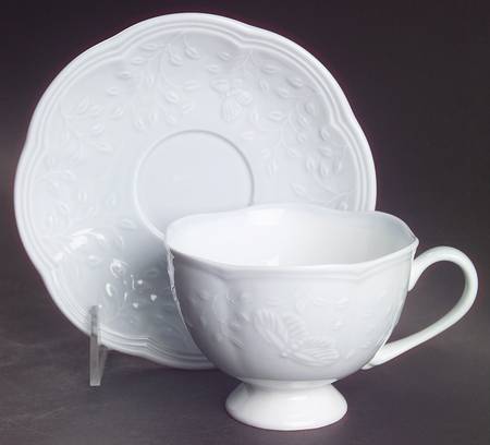 Butterfly Meadow Sky Footed Cup & Saucer Set
