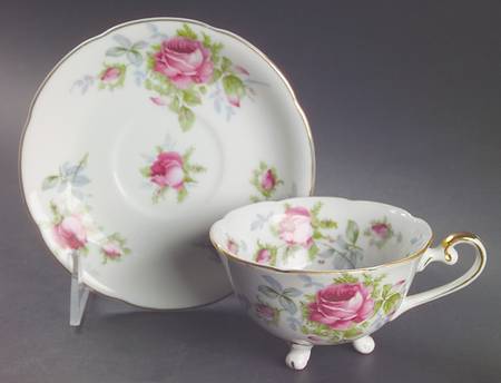 Elegant Rose Footed Cup & Saucer Set