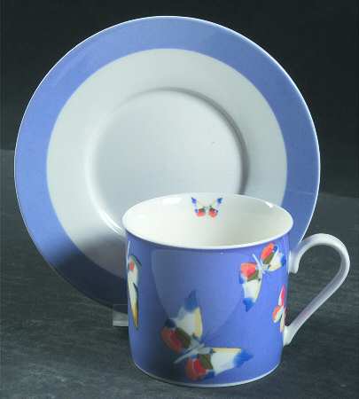 Farfalla Purple Flat Cup & Saucer Set