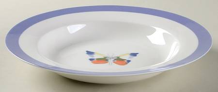 Farfalla Purple Large Rim Soup Bowl