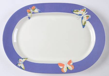 Farfalla Purple 14" Oval Serving Platter