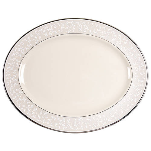 Pearl Innocence 16" Oval Serving Platter by Lenox