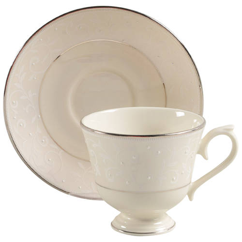 Pearl Innocence Footed Cup & Saucer Set