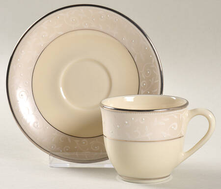 Pearl Innocence Flat Demitasse Cup & Saucer Set