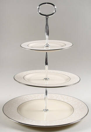 Pearl Innocence 13 7/8"-14 1/4" 3-Tiered Serving Tray(DP,SP,BB) HC