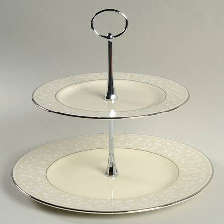 Pearl Innocence 2 Tiered Serving Tray (Dinner & Salad Plate)