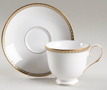 Beaded Majesty Footed Cup & Saucer Set by Lenox
