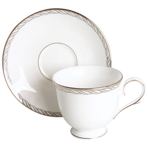 Serpentine Platinum Footed Cup & Saucer Set by Lenox