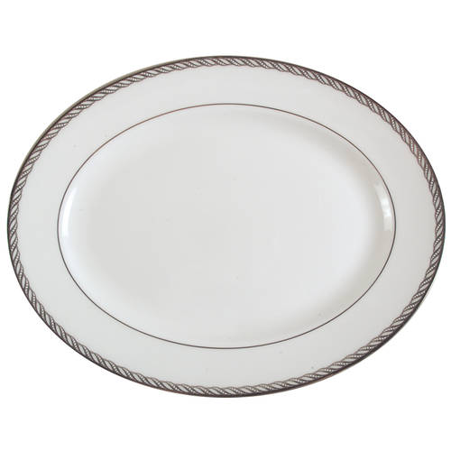 Serpentine Platinum 13" Oval Serving Platter by Lenox
