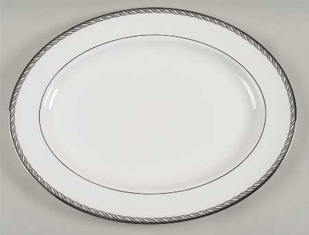 Serpentine Platinum 16" Oval Serving Platter by Lenox