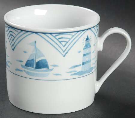 Blue Lighthouse Flat Cup