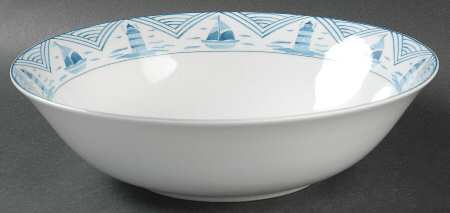 Blue Lighthouse 9" Round Vegetable Bowl