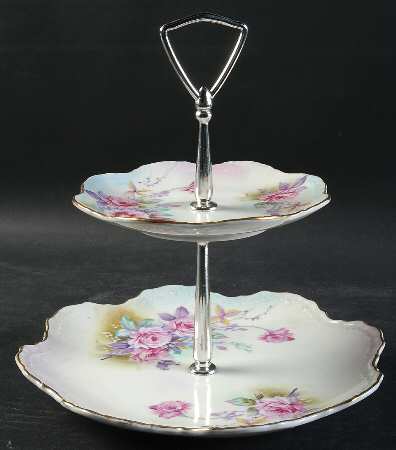 657 2 Tiered Serving Tray (Lunch & Bread/Butter Plate)