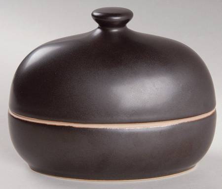 Ebony (Round, No Texture) Oval Covered Butter