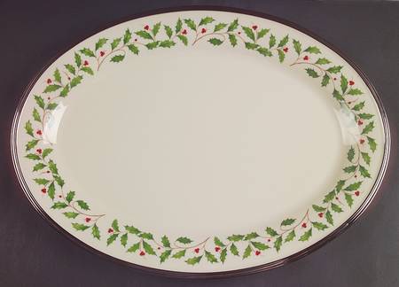 Holiday Platinum 16" Oval Serving Platter