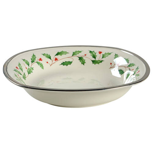 Holiday Platinum 8" Square Soup/Pasta Bowl
