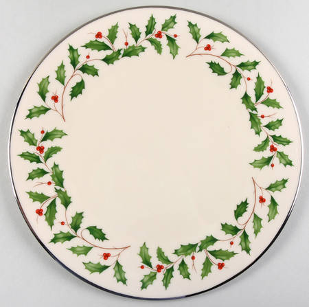 Holiday Platinum Smooth Round Cake Plate