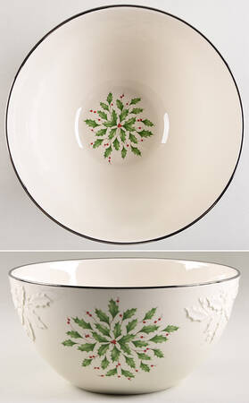 Holiday Platinum 10" Round Serving Bowl by Lenox