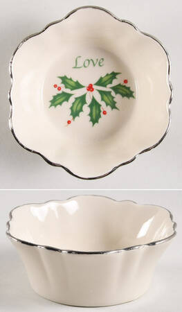 Holiday Platinum Miniature Round Fluted Bowl