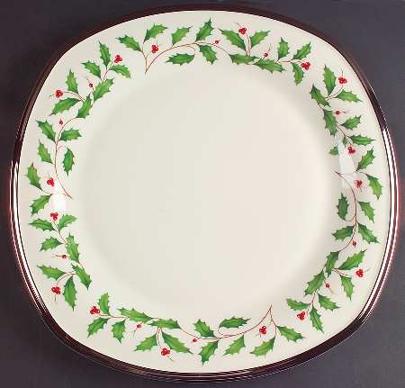 Holiday Platinum 13" Square Serving Platter