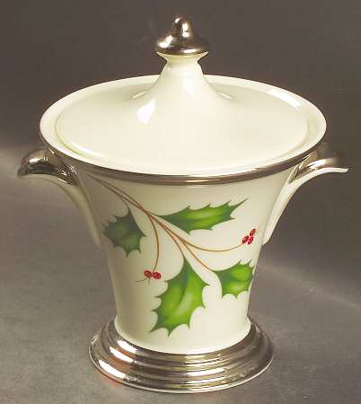 Holiday Platinum Sugar Bowl & Lid