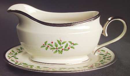 Holiday Platinum Gravy Boat & Underplate