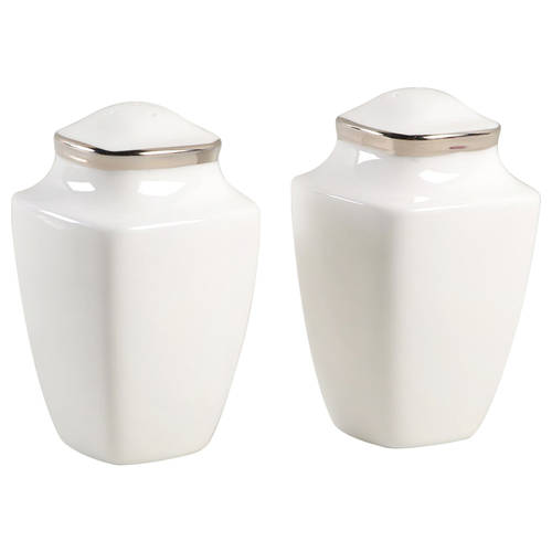 Solitaire White Square Salt & Pepper Set