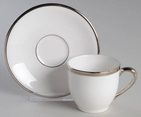 Solitaire White Flat Demitasse Cup & Saucer Set