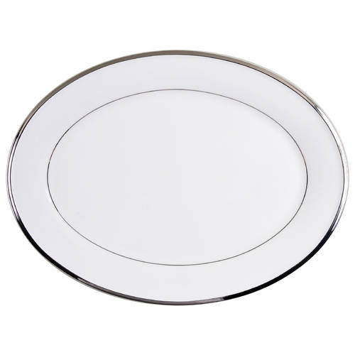 Solitaire White 16" Oval Serving Platter