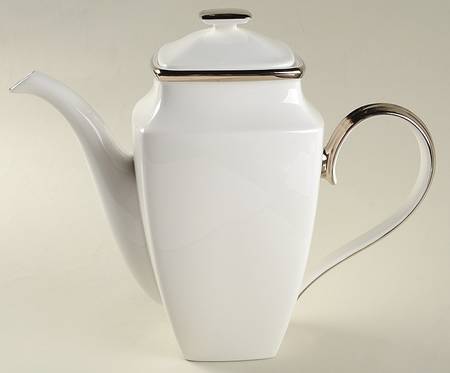 Solitaire White Square Coffee Pot & Lid