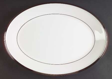 Solitaire White 13" Oval Serving Platter