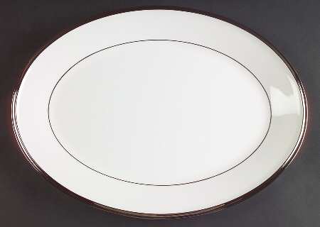 Solitaire White 13" Oval Serving Platter