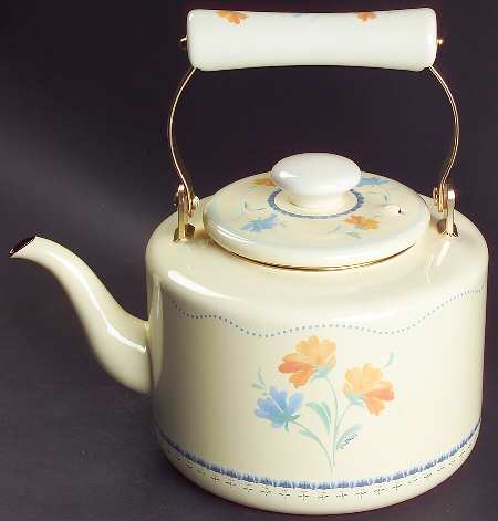 Provencal Garden Metal Kettle & Lid