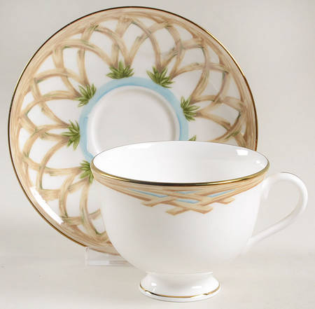 Colonial Bamboo Footed Cup & Saucer Set