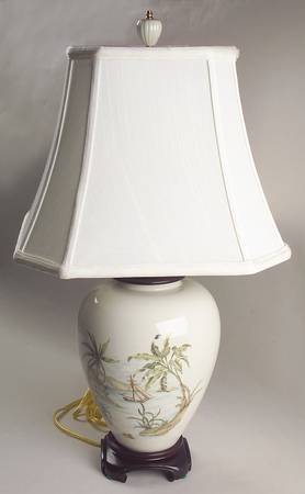 British Colonial Scenic (Accessories) 22" Electric Lamp & Shade by Lenox