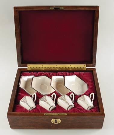 Centennial Sterling Silver Demitasse Cup & Saucer with Case - Set of 4