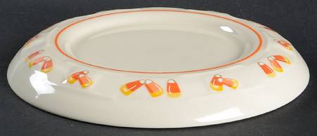 Candy Corn 7" Flat Pillar Candleholder