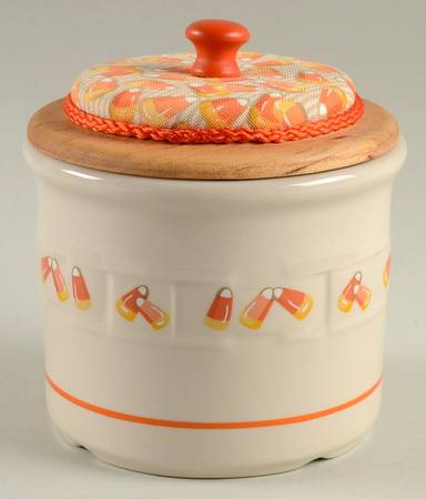 Candy Corn 1 Pint Crock & Lid