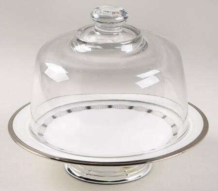 Soiree 6 1/2"-7 1/2" Footed Cheese Plate w/ Glass Dome HC